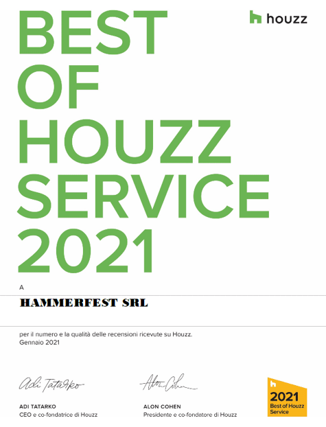 Certificazione Best of Houzz 2021